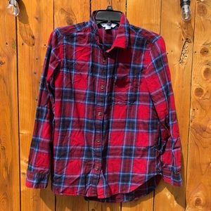 Old Navy Classic Shirt Red Plaid Button Down Shirt